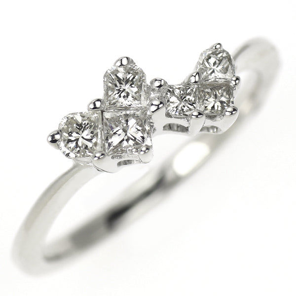 K18WG プリンセスカット ダイヤモンド リング 0.44ct ハート
