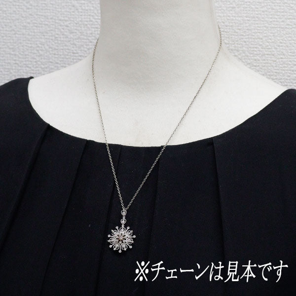 K18WG/ K18PG 天然ピンク ダイヤモンド ペンダントトップ 0.103ct FLBP I1 D0.40ct