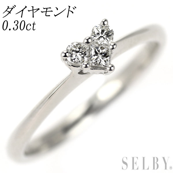 K18WG ダイヤモンド リング 0.30ct ハート
