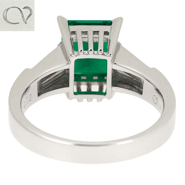 クレサンベール Pt900 再結晶エメラルド ダイヤモンド リング 2.31ct D0.73ct