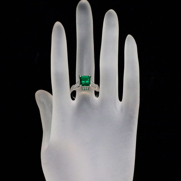 クレサンベール Pt900 再結晶エメラルド ダイヤモンド リング 2.31ct D0.73ct