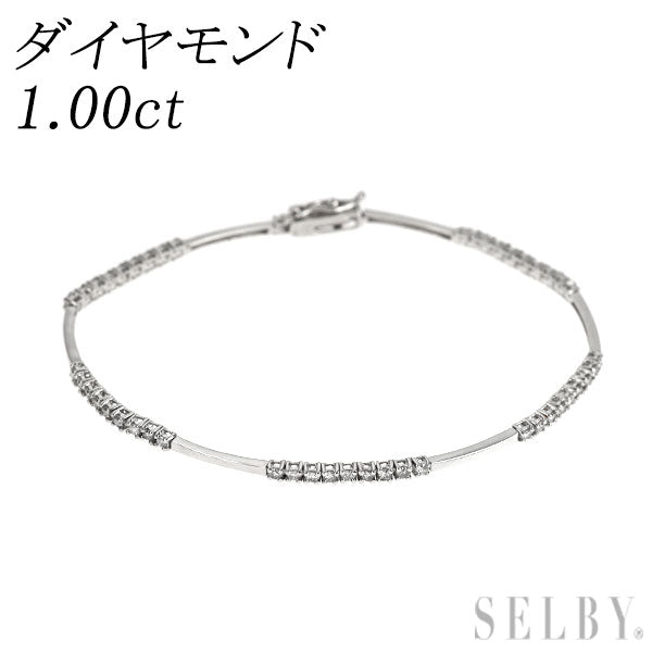 K18WG ダイヤモンド ブレスレット 1.00ct