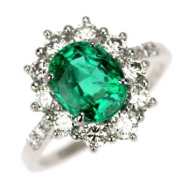 Pt950 エメラルド ダイヤモンド リング 1.81ct D 0.96ct