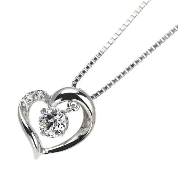 Pt900/ Pt850 ダイヤモンド ペンダントネックレス 0.204ct D0.01ct ハート