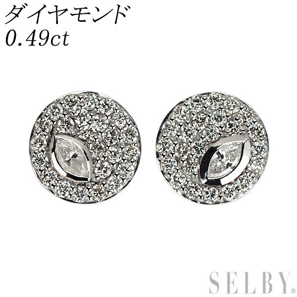 K18WG ダイヤモンド ピアス 0.49ct