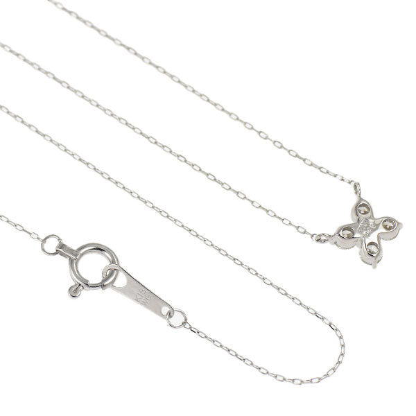K18WG ダイヤモンド ペンダントネックレス 0.20ct  フラワー