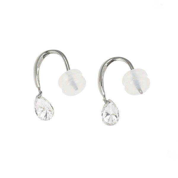 Pt900 ペアシェイプ ダイヤモンド ピアス 0.60ct