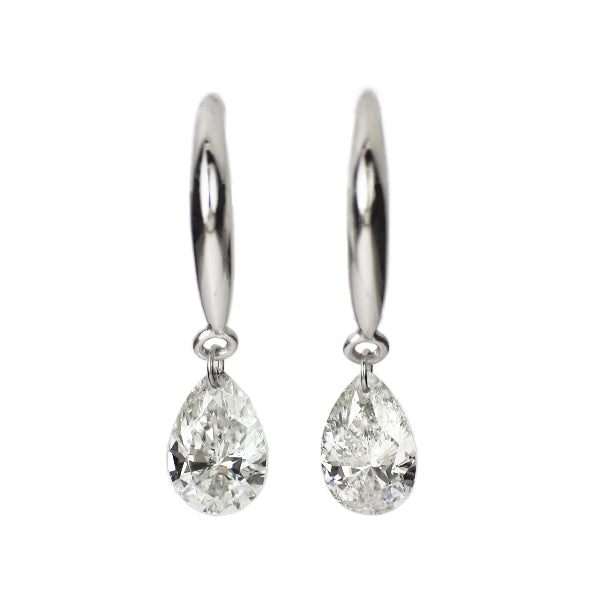 Pt900 ペアシェイプ ダイヤモンド ピアス 0.60ct