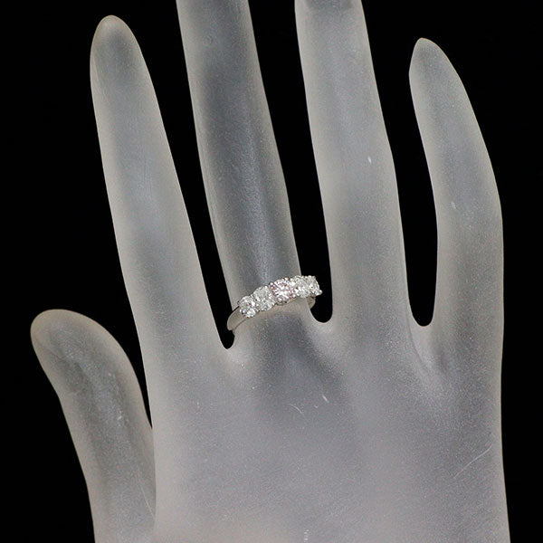 希少 Pt900 天然ピンク/カラーレス ダイヤモンド リング 0.219ct VLP SI2 D0.68ct