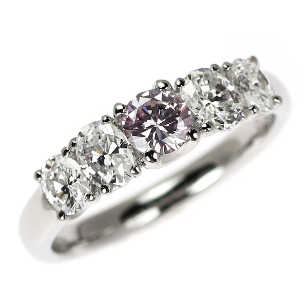 希少 Pt900 天然ピンク/カラーレス ダイヤモンド リング 0.219ct VLP SI2 D0.68ct