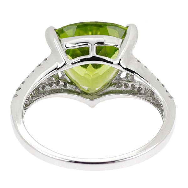 K18WG ペリドット ダイヤモンド リング 3.806ct D0.23ct