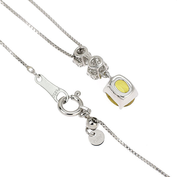 Pt950/ Pt850 スフェーン ダイヤモンド ペンダントネックレス 0.96ct D0.14ct