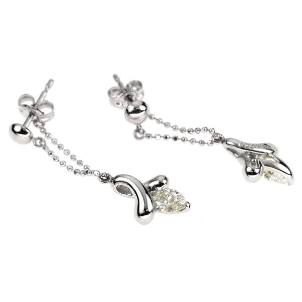 Pt900 ペアシェイプ ダイヤモンド ピアス 0.67ct