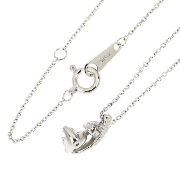 K18WG ハートシェイプ ダイヤモンド ペンダントネックレス 0.300ct D0.03ct