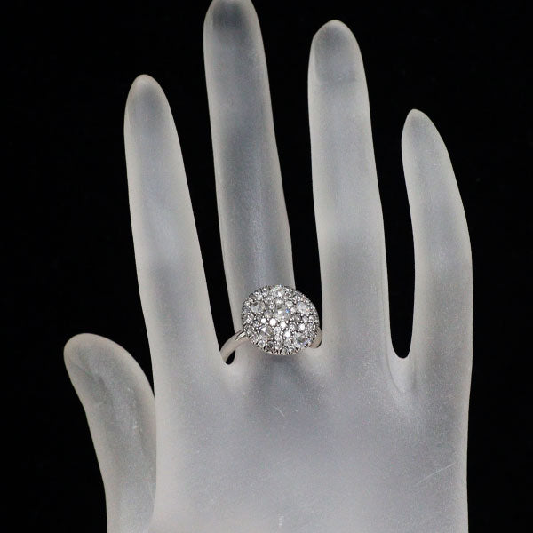 K18WG ローズカット/ラウンドブリリアント ダイヤモンド リング 1.25ct