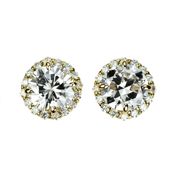 K18 ダイヤモンドピアス 新品 K18YG ダイヤモンド ピアス 2.021ct I/J SI2 G D0.28ct