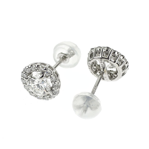 新品 Pt950/ Pt900 ダイヤモンド ピアス 0.802ct F/G VS1 VG/G D0.28ct 【エスコレ】