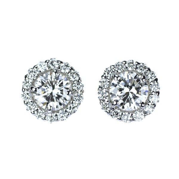 新品 Pt950/ Pt900 ダイヤモンド ピアス 0.802ct F/G VS1 VG/G D0.28ct 【エスコレ】