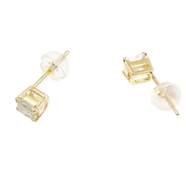 新品 K18YG プリンセスカット ダイヤモンド ピアス 0.544ct M VS2/SI2 【エスコレ】