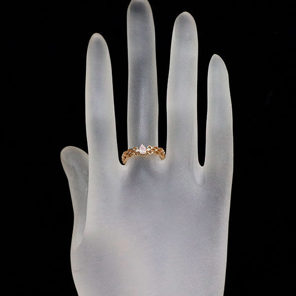 新品 希少 K18PG 天然ピンク ダイヤモンド リング 0.137ct FLPP VS2 D0.03ct 【エスコレ】