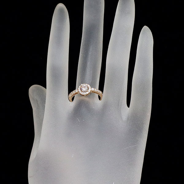 新品 希少 K18PG 天然ピンク ダイヤモンド リング 0.326ct FLOP I1 D0.33ct  【エスコレ】