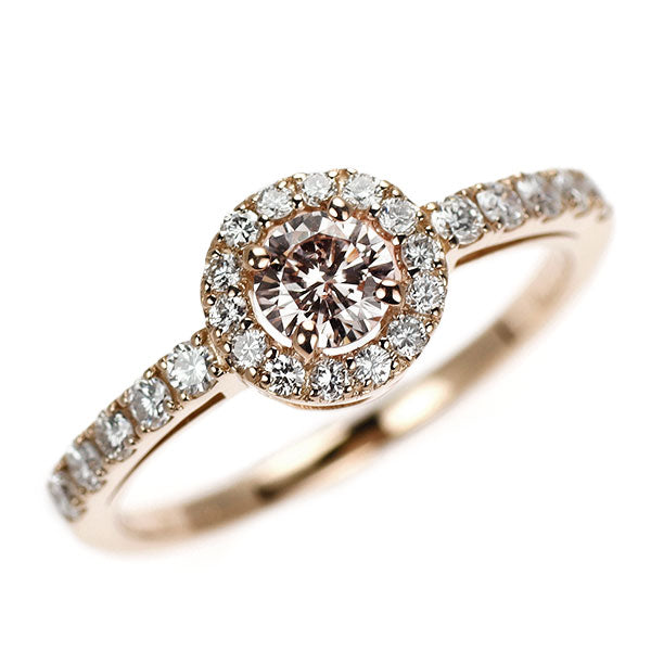 新品 希少 K18PG 天然ピンク ダイヤモンド リング 0.326ct FLOP I1 D0.33ct  【エスコレ】