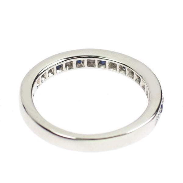 Pt900 サファイア ダイヤモンド リング 0.21ct D0.19ct ハーフエタニティ
