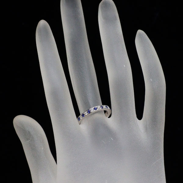 Pt900 サファイア ダイヤモンド リング 0.21ct D0.19ct ハーフエタニティ