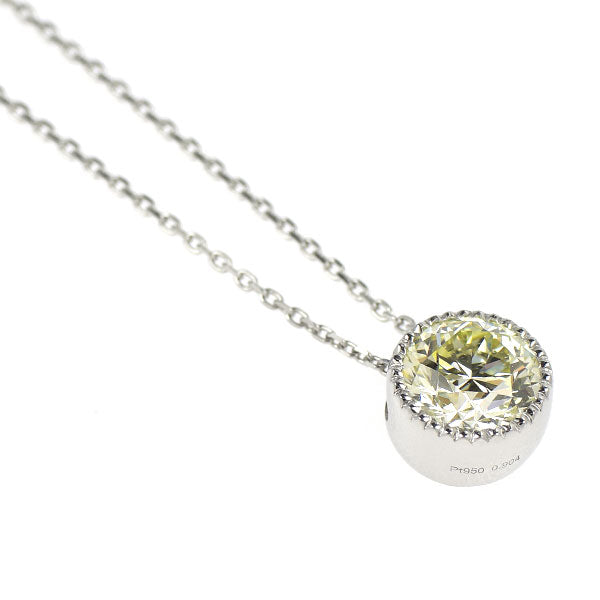 新品 Pt950/ Pt850 ダイヤモンド ペンダントネックレス 0.904ct LY VS1 VG 鍛造ミルグレイン【エスコレ】