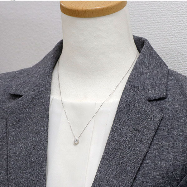新品 Pt950/ Pt850 ダイヤモンド ペンダントネックレス 0.508ct D SI1 鍛造ミルグレイン【エスコレ】