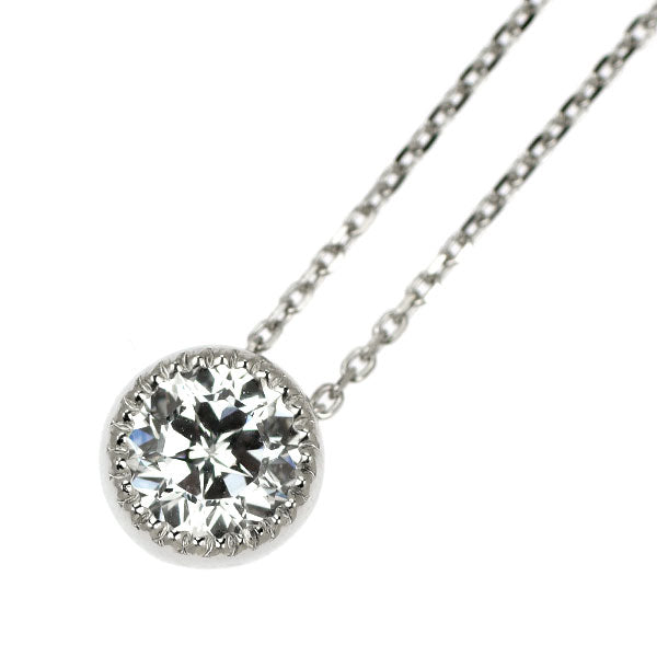 新品 Pt950/ Pt850 ダイヤモンド ペンダントネックレス 0.508ct D SI1 鍛造ミルグレイン【エスコレ】