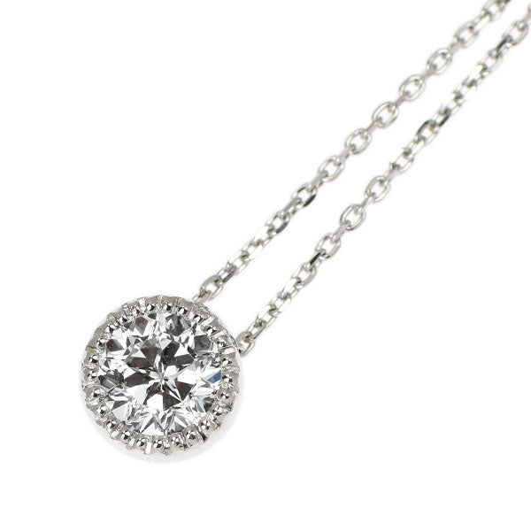 新品 Pt950/ Pt850 多面/スターカット ダイヤモンド ペンダントネックレス 0.541ct E SI2 鍛造ミルグレイン【エスコレ】