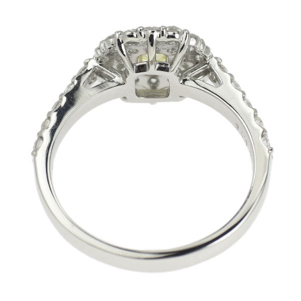 新品 Pt950 天然イエロー ダイヤモンド  リング 0.256ct FY VS2 D0.75ct