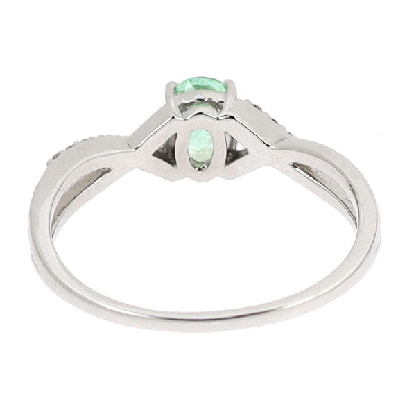 新品 希少 Pt950 ミントカラーコーネルピン ダイヤモンド リング 0.55ct D0.07ct 【エスコレ】