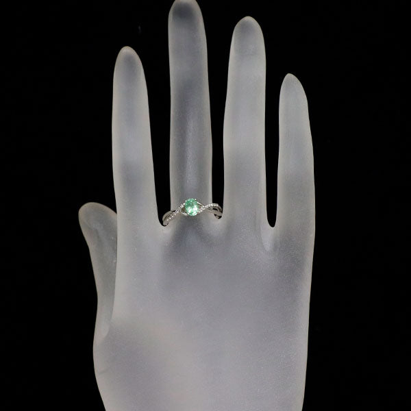 新品 希少 Pt950 ミントカラーコーネルピン ダイヤモンド リング 0.55ct D0.07ct 【エスコレ】