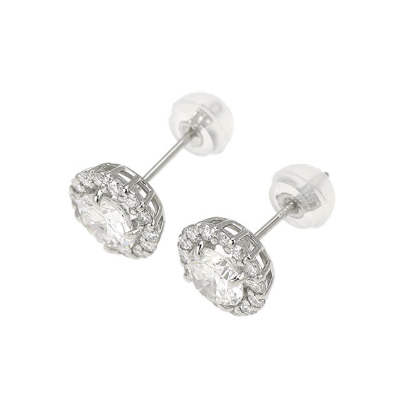 新品 Pt950/ Pt900 ダイヤモンド ピアス 1.168ct F/G SI1/SI2 G D0.34ct【エスコレ】