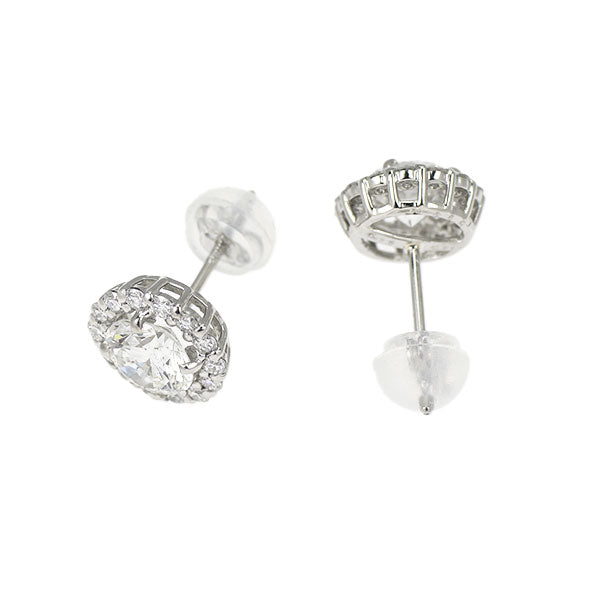 新品 Pt950/ Pt900 ダイヤモンド  ピアス 1.247ct F/G SI1-2 G D0.34ct 【エスコレ】