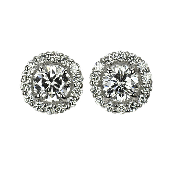 新品 Pt950/ Pt900 D&D144面 ダイヤモンド ピアス 1.040ct F/G VS1/VS2 D0.34ct 【エスコレ】