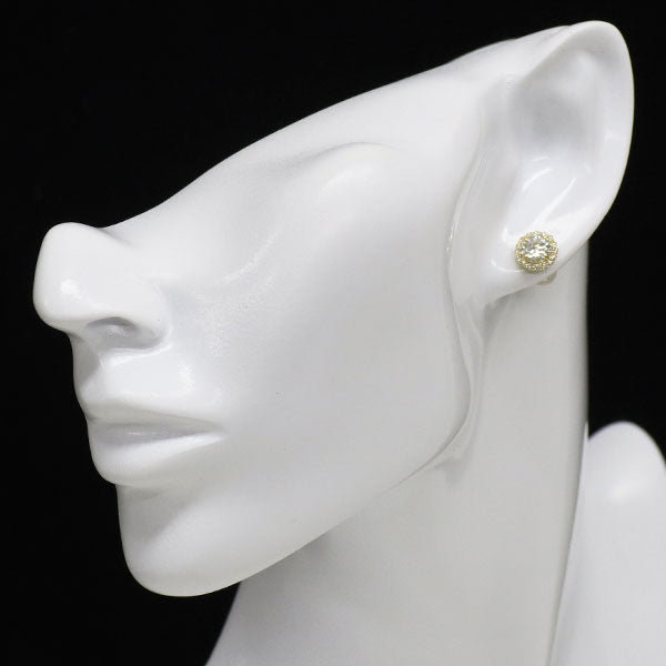 新品 K18YG オールドサーキュラーブリリアントカット ダイヤモンド  ピアス 1.469ct H/J SI1 D0.24ct 【エスコレ】