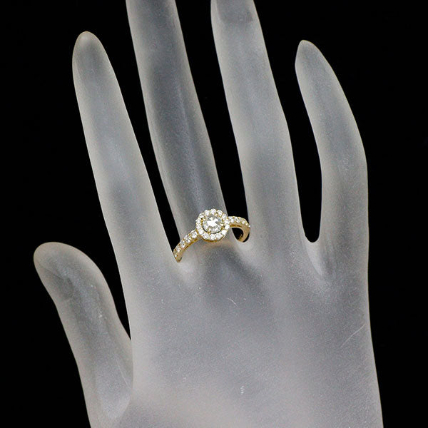 新品 K18YG ローズカット ダイヤモンド リング 0.364ct ｌ SI1 D0.42ct 【エスコレ】