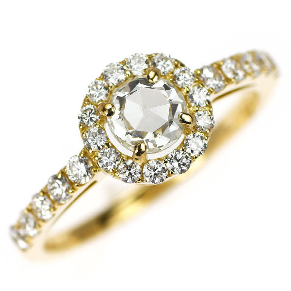 新品 K18YG ローズカット ダイヤモンド リング 0.364ct ｌ SI1 D0.42ct 【エスコレ】