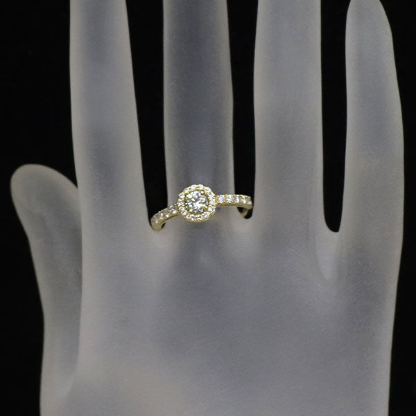 新品 K18YG ダイヤモンド リング 0.324ct I IF 3EXHC D0.33ct【エスコレ】