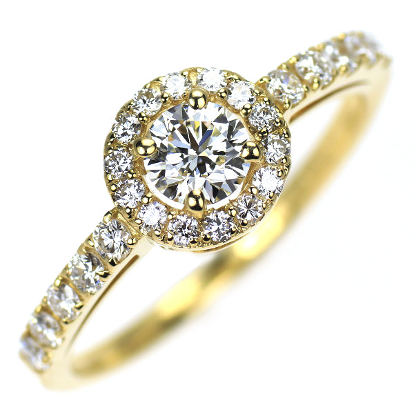 新品 K18YG ダイヤモンド リング 0.324ct I IF 3EXHC D0.33ct【エスコレ】