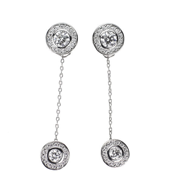フォーエバーマーク Pt900 ダイヤモンド ピアス 0.676ct D0.20ct 2way