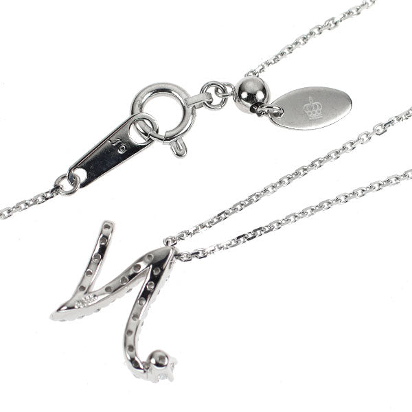 ロイヤルアッシャー Pt900/ Pt850 ダイヤモンド ペンダントネックレス 0.10ct イニシャル「N」