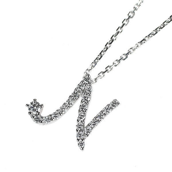 ロイヤルアッシャー Pt900/ Pt850 ダイヤモンド ペンダントネックレス 0.10ct イニシャル「N」
