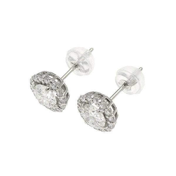 新品 Pt950/ Pt900 ダイヤモンド ピアス 0.800ct F/G VS1/SI1 VG/G D0.28ct 【エスコレ】