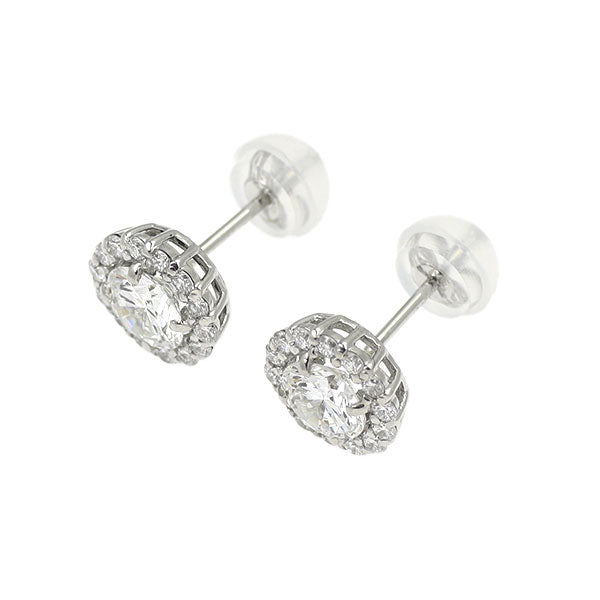 新品 Pt950/ Pt900 ダイヤモンド ピアス 0.801ct F/G VS1/VS2 VG D0.28ct【エスコレ】