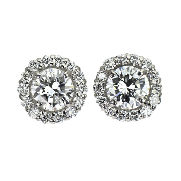 新品 Pt950/ Pt900 ダイヤモンド ピアス 0.801ct F/G VS1/VS2 VG D0.28ct【エスコレ】