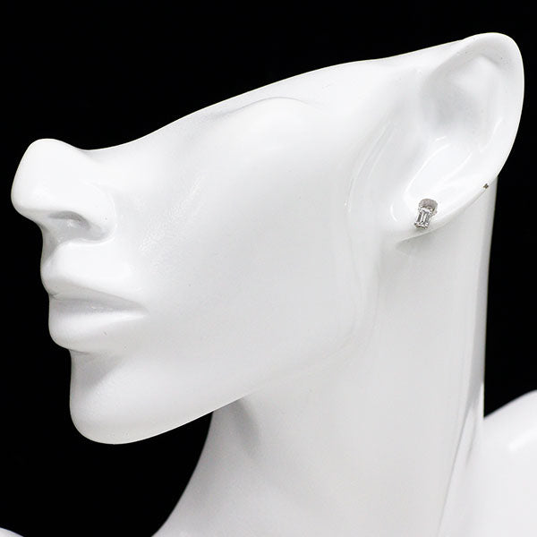 新品 Pt950/ Pt900 バゲットカット ダイヤモンド ピアス 0.586ct E/F VS1【エスコレ】